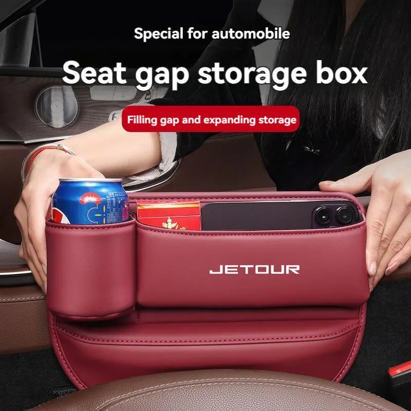 Leather Car Seat Organizer with Cup Holder for Jetour X70/X90/X95