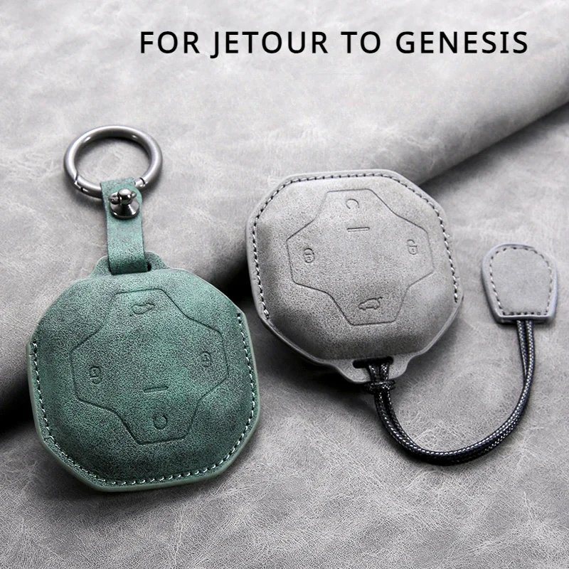 Premium Leather Car Key Case for Chery Jetour & Genesis Models