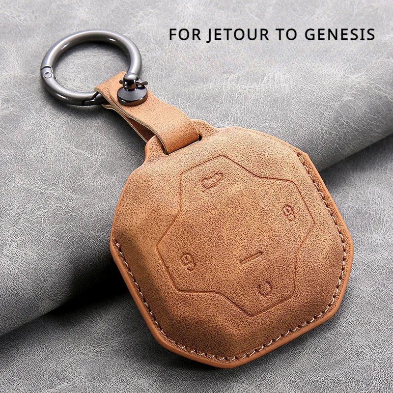 Premium Leather Car Key Case for Chery Jetour & Genesis Models
