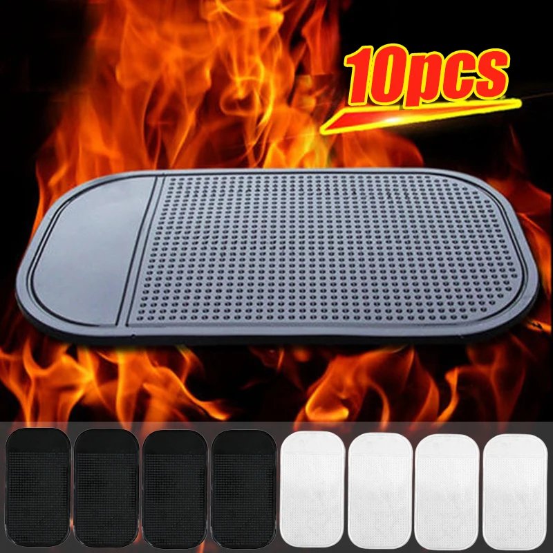1/10pcs Car Dashboard Sticky Anti-Slip PVC Mat Silicone Anti-Slip Storage Mat Pads Non-Slip Sticky Pad For Phone Key Holder