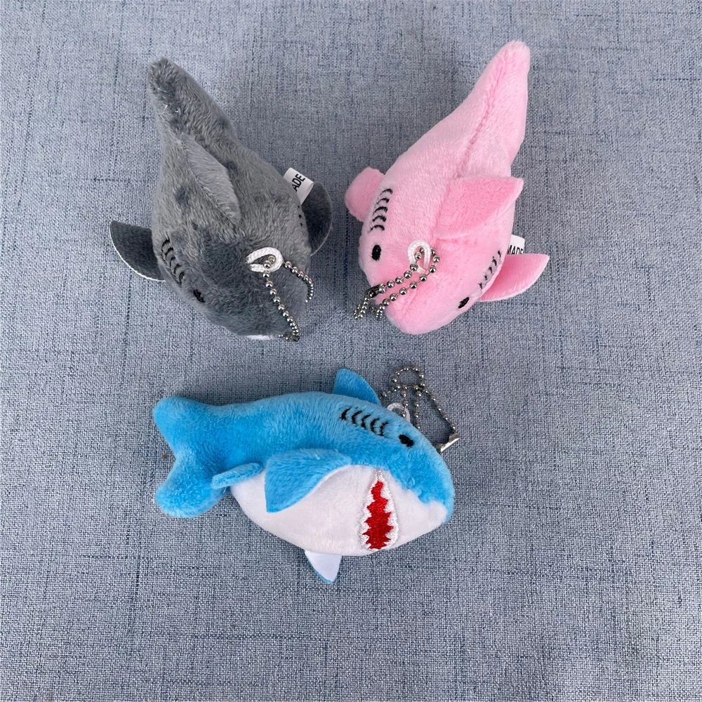 8CM Plush Shark Toy - Soft Ocean Animal with Keychain - 3 Colors