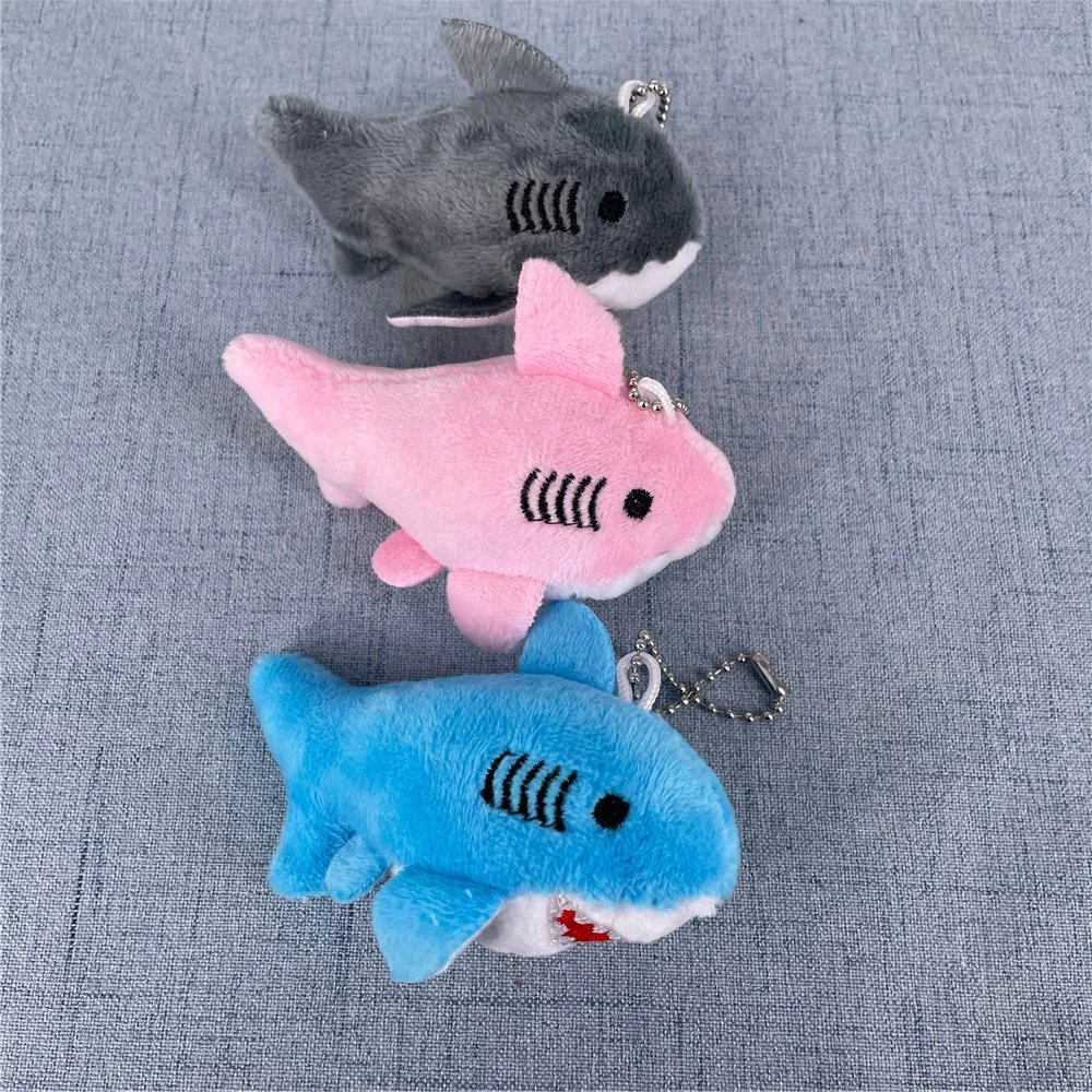 8CM Plush Shark Toy - Soft Ocean Animal with Keychain - 3 Colors