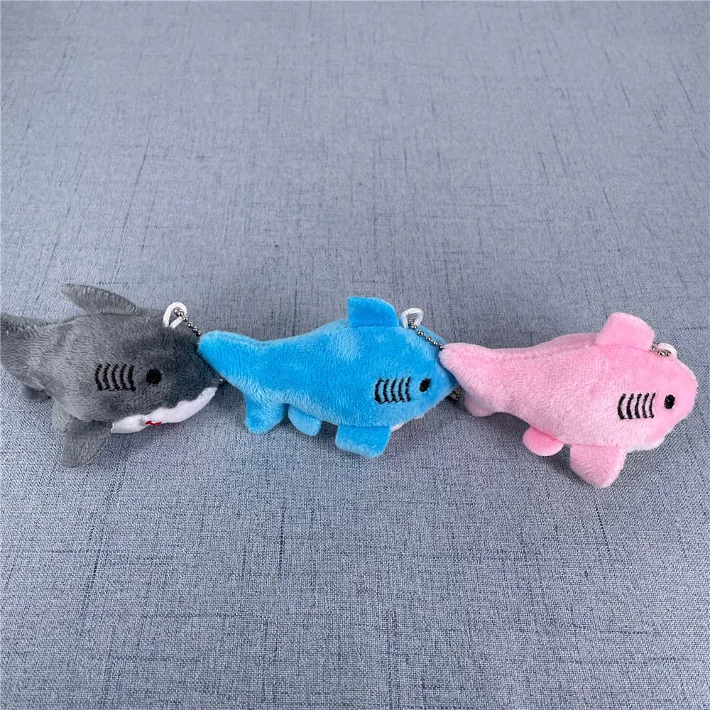8CM Plush Shark Toy - Soft Ocean Animal with Keychain - 3 Colors