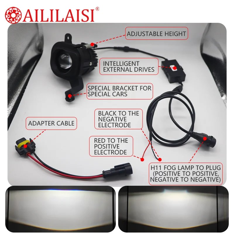Aililaisi 6000K Bi LED Fog Lights for Jetour C-dm T1 T2 2023-2025