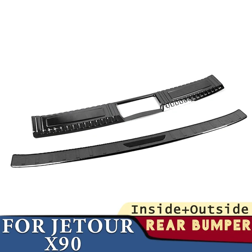 Trunk Bumper for Jetour X90 2019 2020 2021 2022 2023 Car Accessories Stainless Rear Fender Protector Sill Cover Stick Decoration
