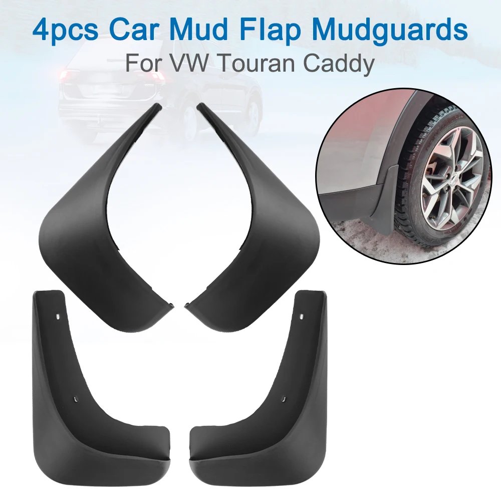 VW Touran Caddy Mud Flaps Set - 4 Pcs Front & Rear Guards
