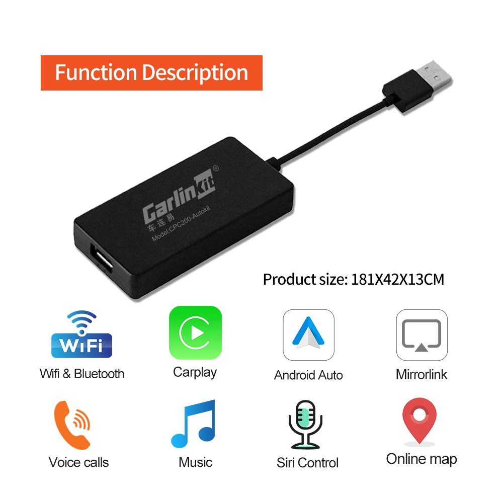 Wireless Apple CarPlay & Android Auto Dongle for Cars