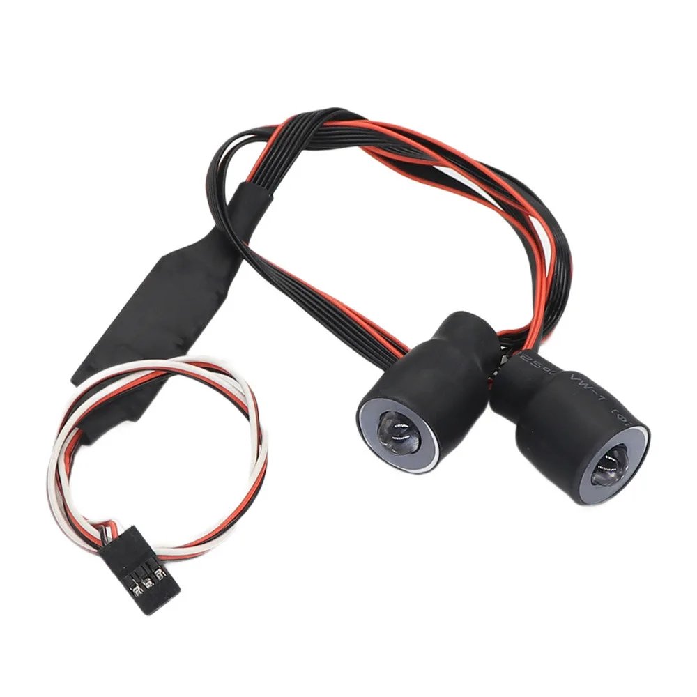 2pcs RC Climbing Car LED Headlights Fit for 1/10 Axial SCX10/TRX4/D90/90046/90047 Jeep Wrangler Modification Accessories