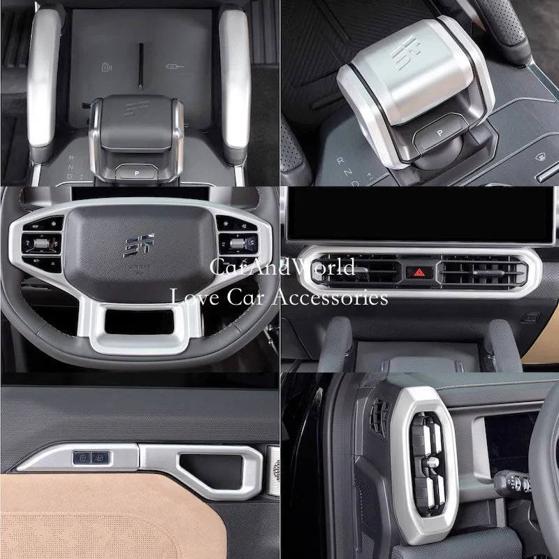 ABS Chrome Interior Gear Shift Air Outlet Door Window Lift Switch Cover Trims Car Accessories For Jetour T2 Traveller 2023-2025