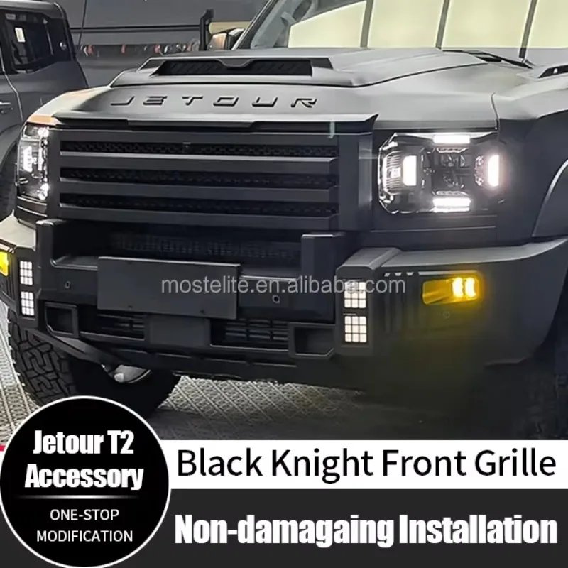 Black Knight Front Grille for Chery Jetour T2 - ABS Upgrade