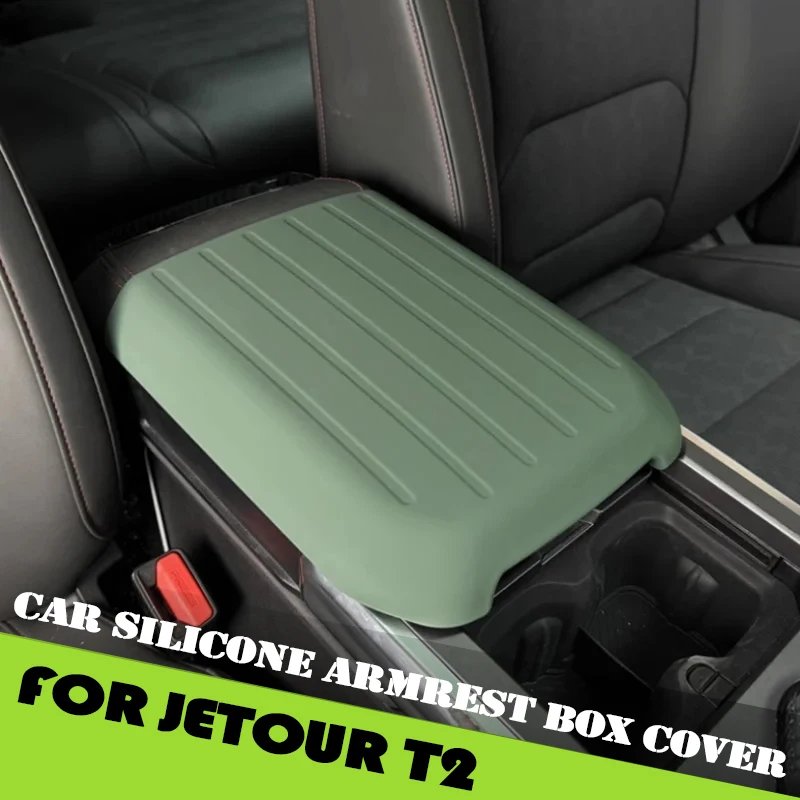 Car Silicone Armrest Box Cover Fit for Jetour Traveller T2 2023 2024 2025 Modified Auto Armrest Silicone Pad Car Accessories