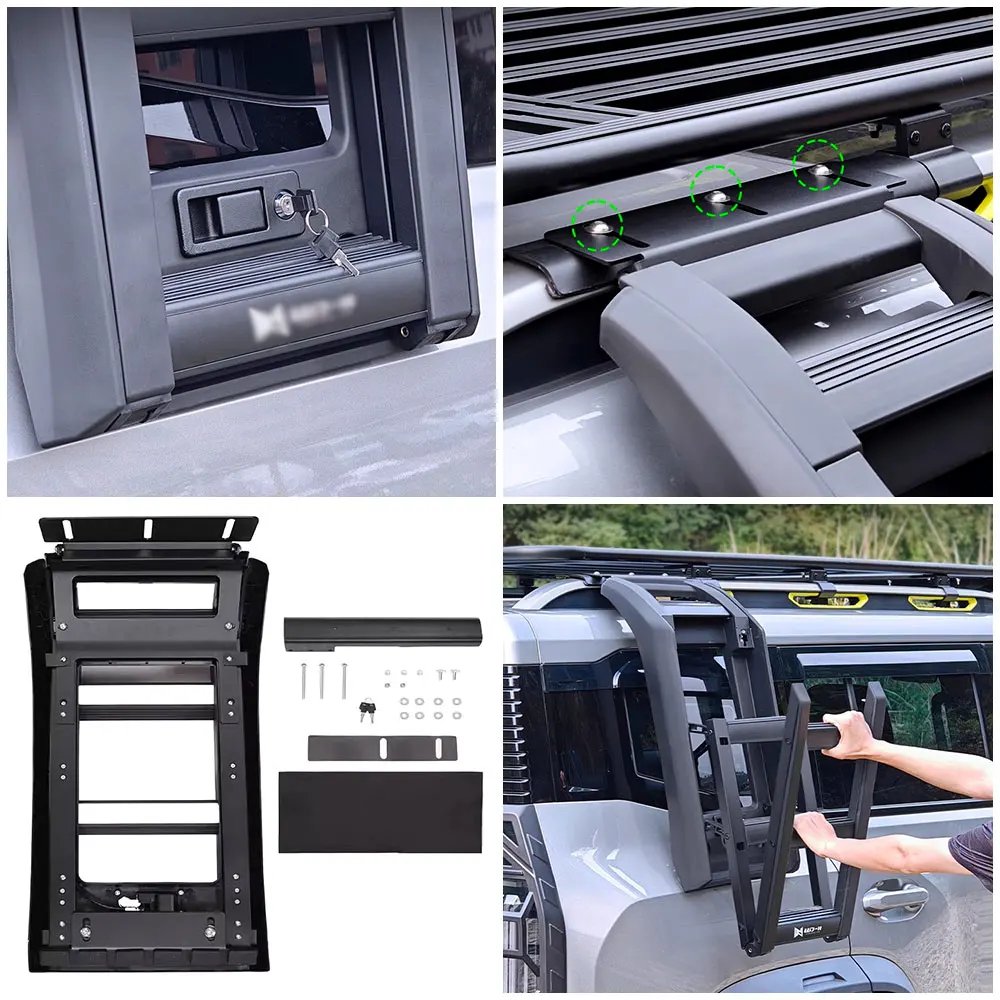 Folding Aluminum Alloy Car Roof Ladder for Chery Jetour 2022-2024