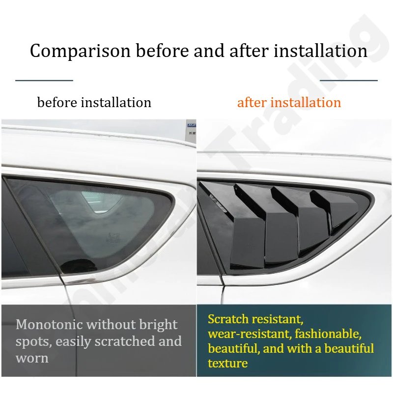 for JETOUR X70 2021~2025 Rear window louver stickers/rear triangular glass window trims/modification accessories