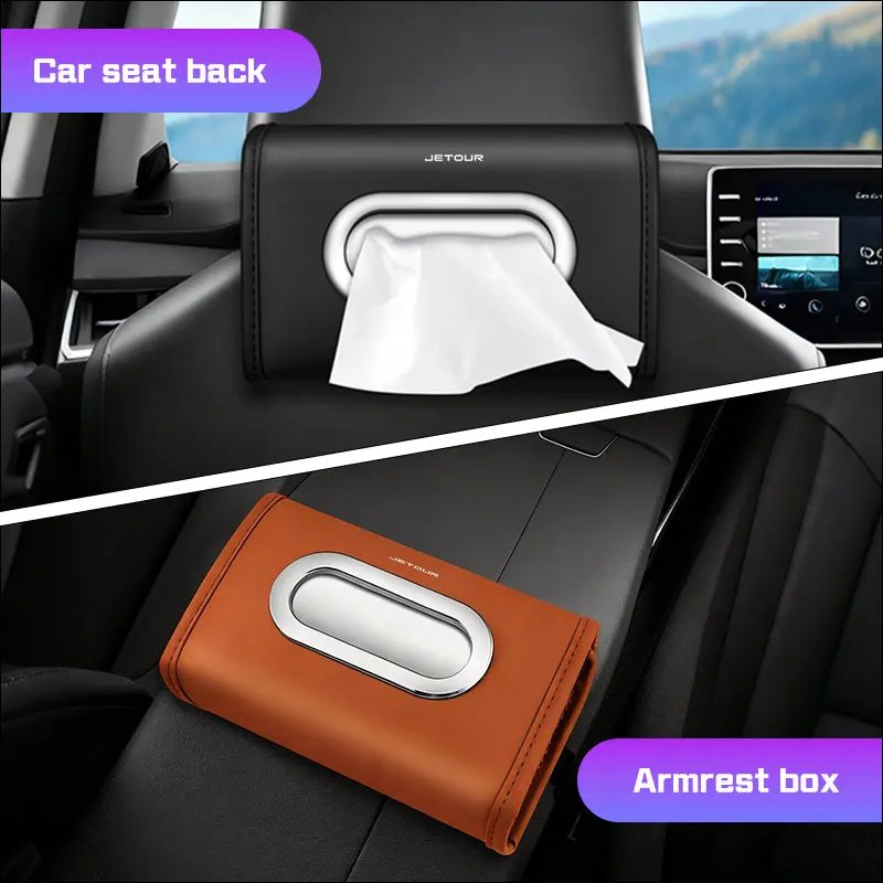 Leather Tissue Bag Holder for Chery Jetour X70 X90 Models