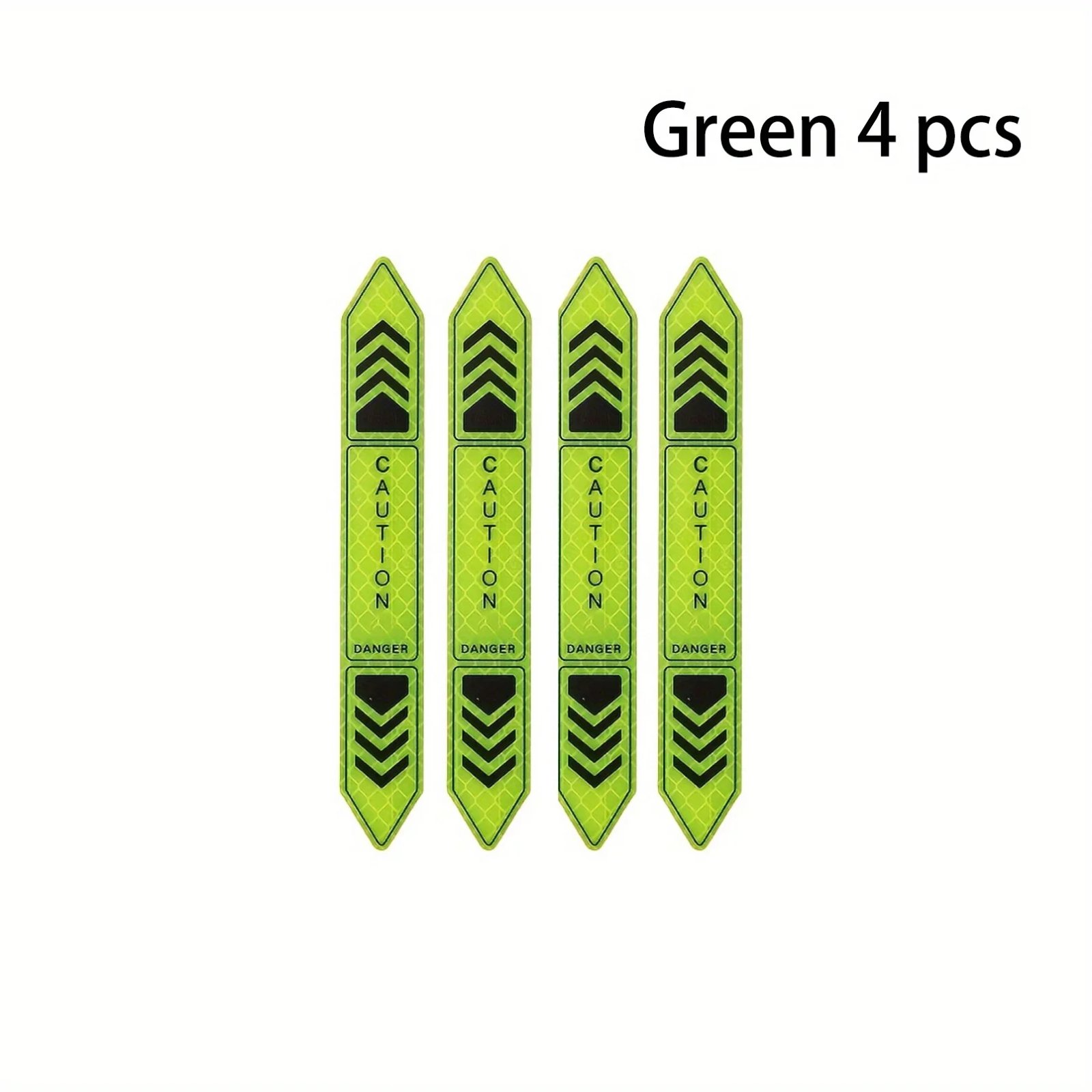 Reflective Car Door Stickers - 4 Pack Green Chevron Design