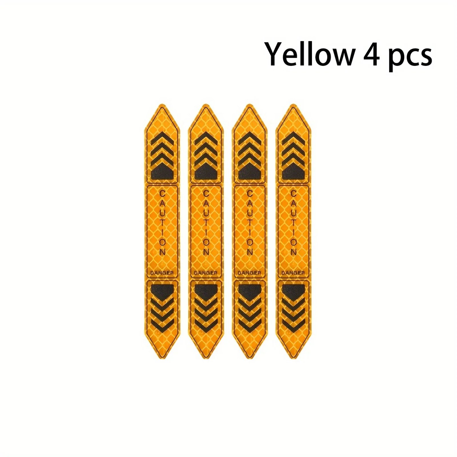 Reflective Car Door Stickers - 4 Pack Green Chevron Design