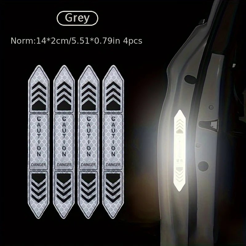 Reflective Car Door Stickers - 4 Pack Green Chevron Design