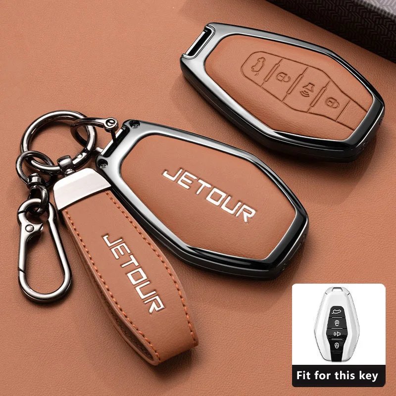 Zinc Alloy Car Key Case for Chery Jetour X70 Accessories X70M X70S X90 X95 Plus Pro 2020 2025 2026 Keychain Cover Shell Fob