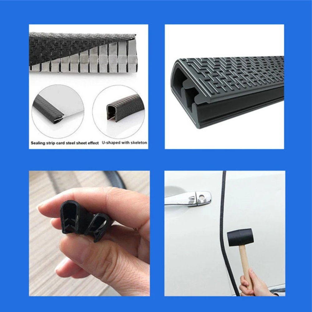 10m Rubber Door Edge Guards - Car Protection Trim Molding