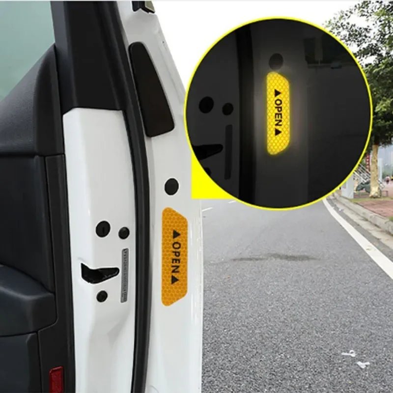 12PCS Reflective Car Door Stickers - Safety Warning Decals