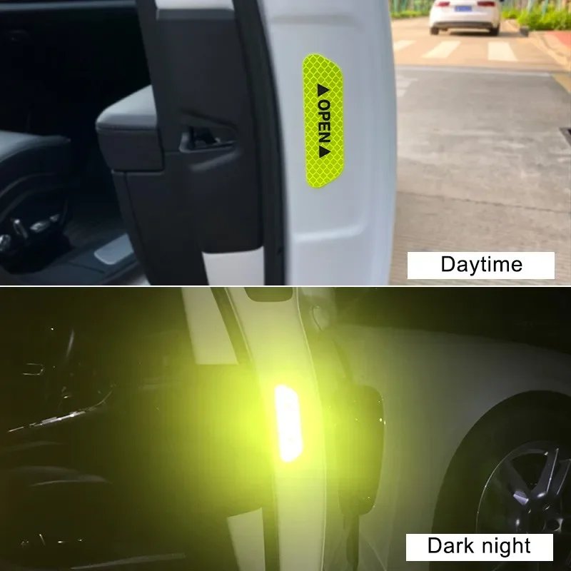 12PCS Reflective Car Door Stickers - Safety Warning Decals