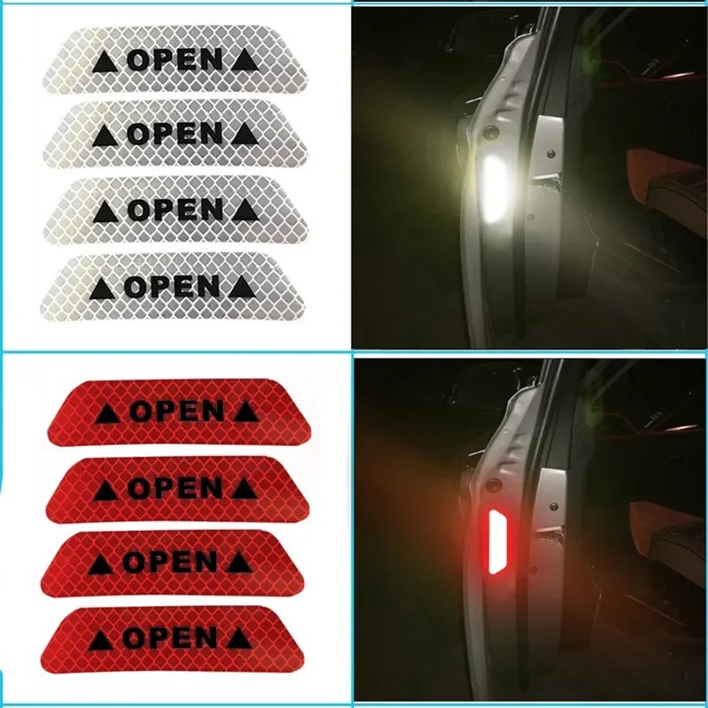 12PCS Reflective Car Door Stickers - Safety Warning Decals