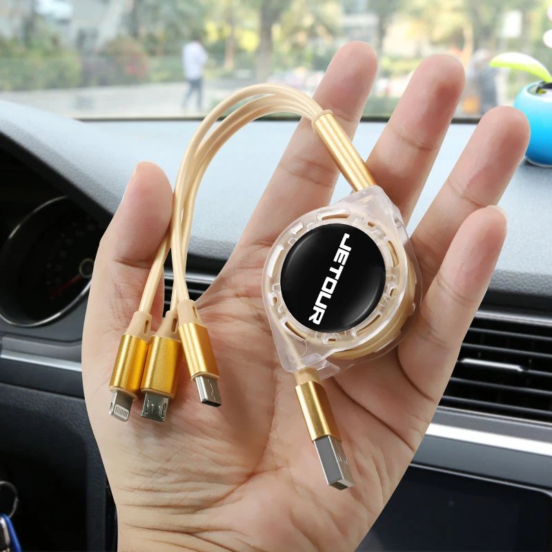 3-in-1 Telescopic Fast Charging Cable for Jetour Cars