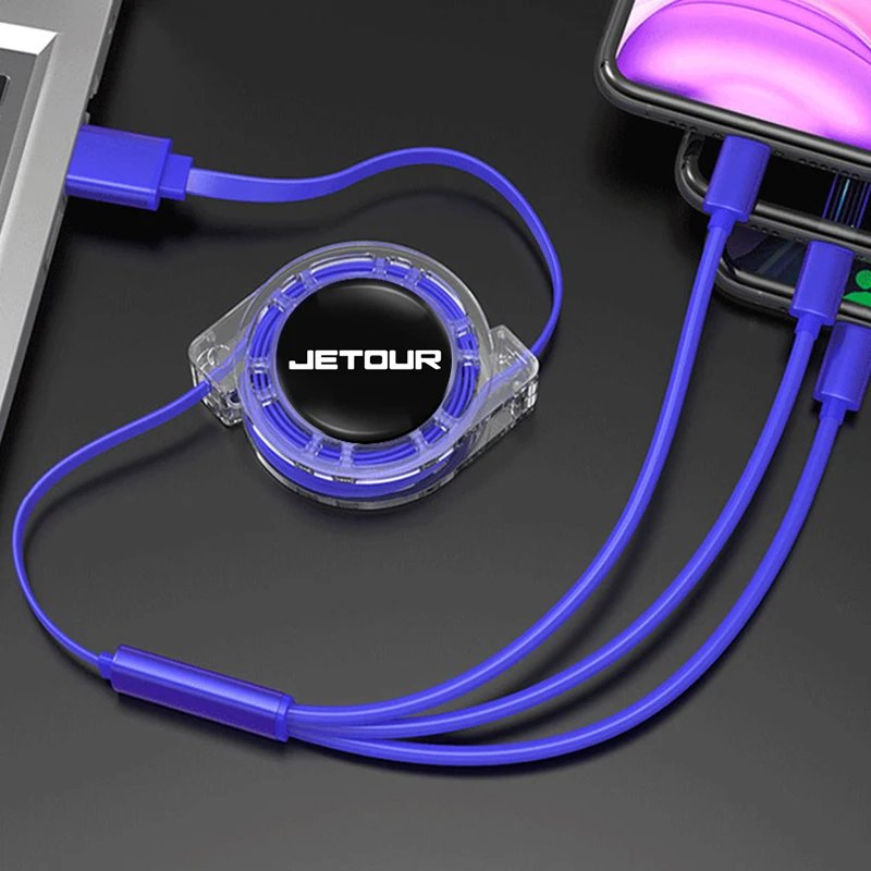 3-in-1 Telescopic Fast Charging Cable for Jetour Cars