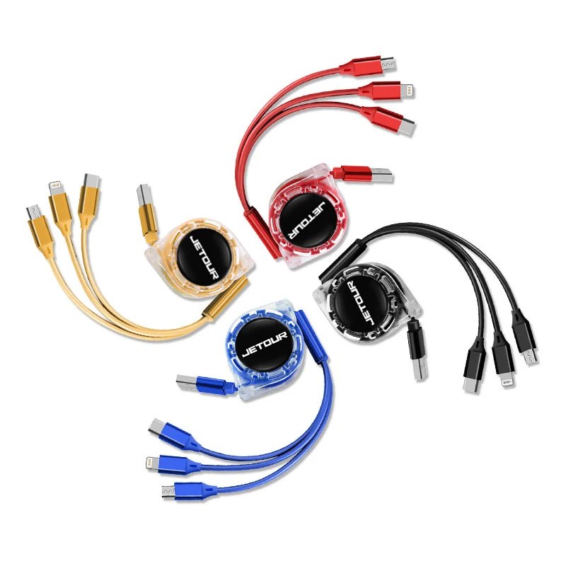 3-in-1 Telescopic Fast Charging Cable for Jetour Cars