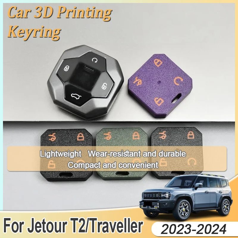 3D Printing Keyring For Jetour Traveller 2023 2024 Shanhai T2 Key Modified Shell Remoted Control Keycase Parts Car Accessories