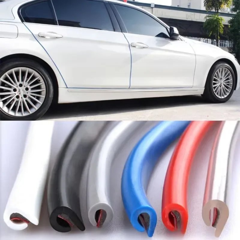 5M U Type Universal Car Door Protection Edge Guards Trim Trip Styling Moulding Strip Rubber Scratch Protector Amagi