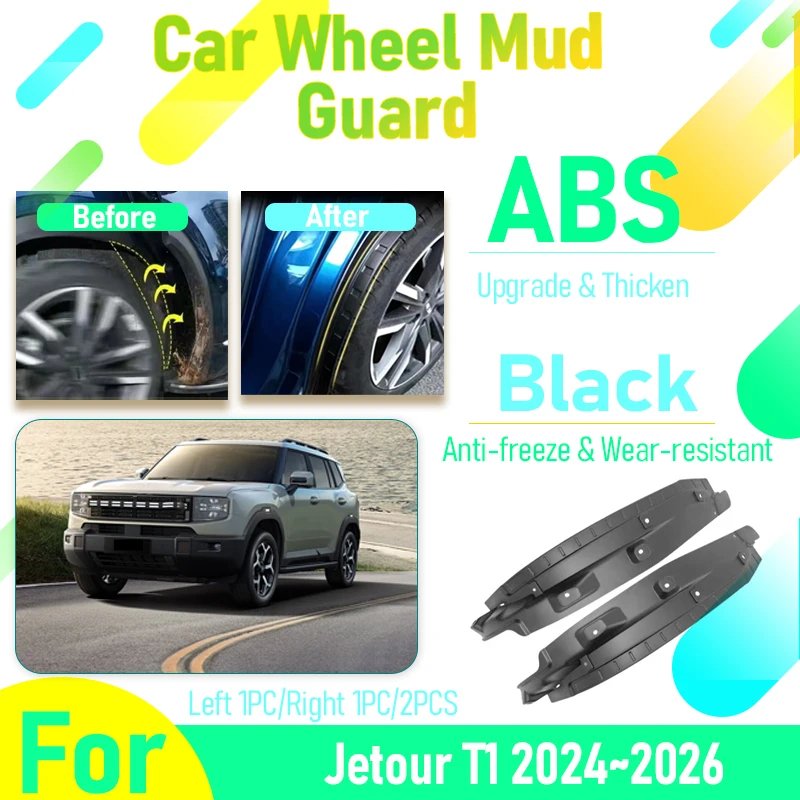 Car Mud Guard For Jetour T1 Freedom 2024 2025 2026 Dustproof Door Fender Mudflare Mudflaps Front Rear Wheel Flap Auto Acessories