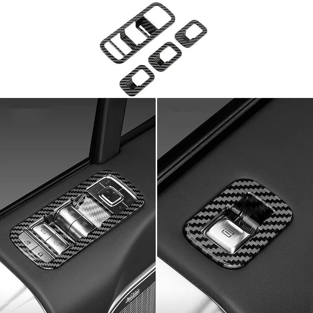 Car Window Panel Protection Frame Door Armrest Button Sticker Protective Cover For Jetour G700 Carbon Fiber Color Accessories