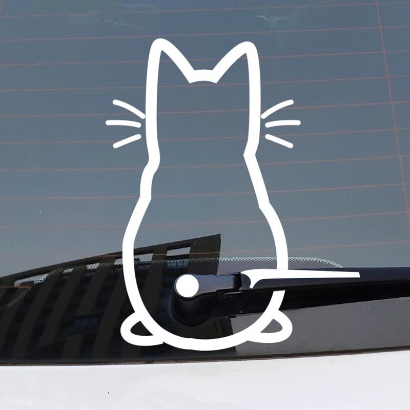 Cat Rear Windshield Wiper Decal - Stylish Vinyl Car Sticker