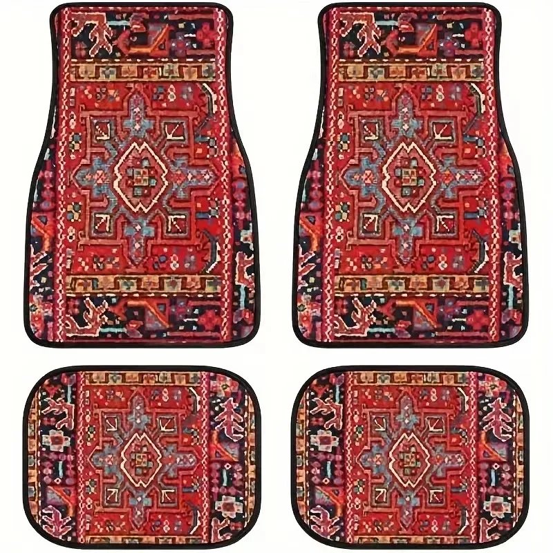 Durable 4-Piece Antique Persian Carpet Car Floor Mats