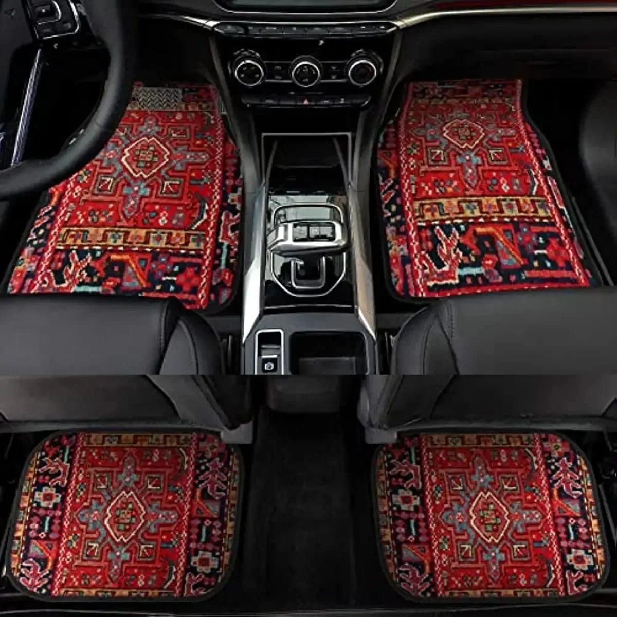 Durable 4-Piece Antique Persian Carpet Car Floor Mats