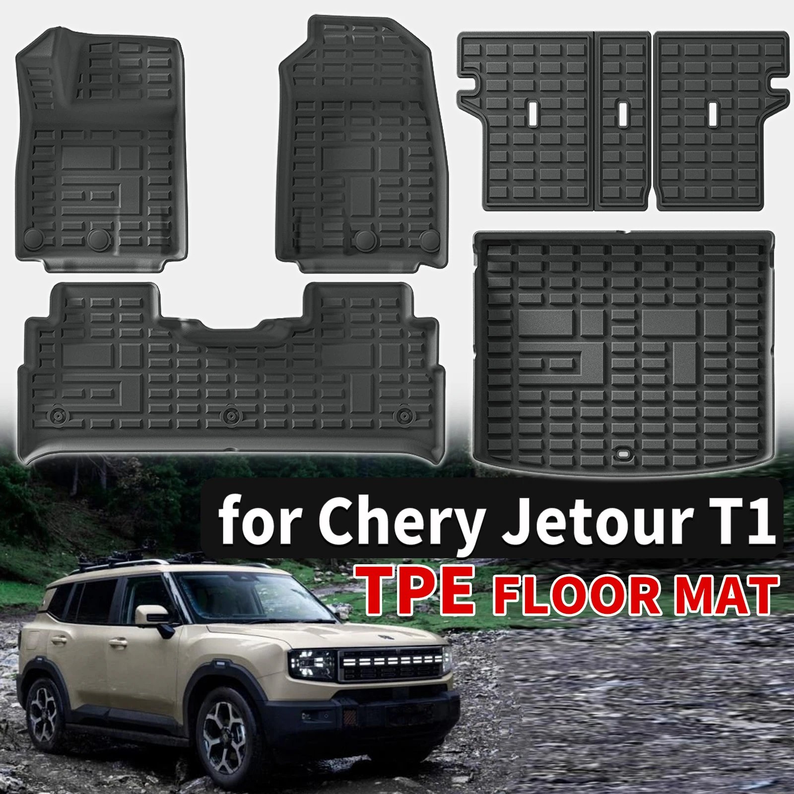for Chery Jetour T1 2024 2025 2026 LHD Custom TPE Mats Full Set Eco-Friendly Waterproof All-Weather Floor Liners Accessories pad