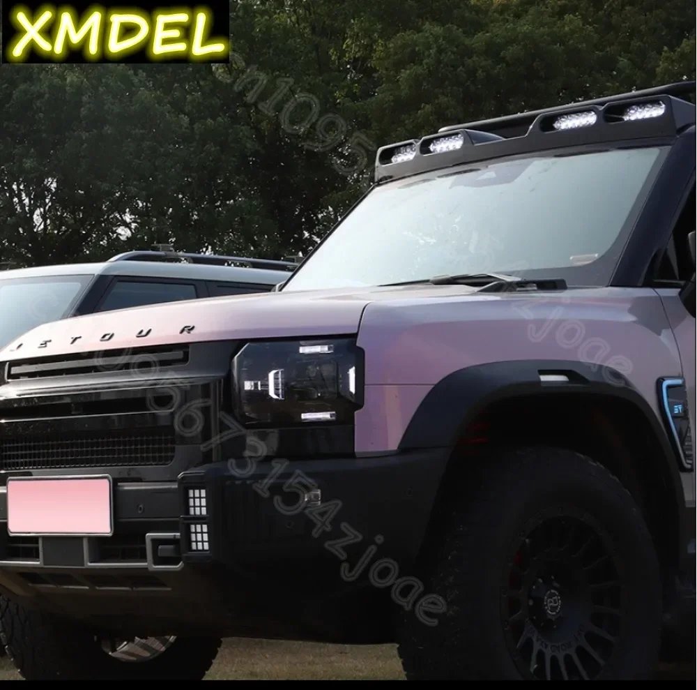 Glossy Black ABS Roof Spoiler LED Light Bar for JETOUR T2 2023-2025