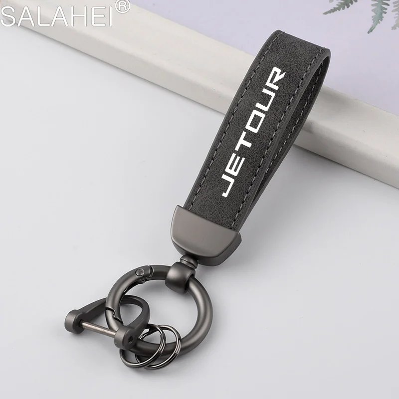Leather Car Emblem Key Chain Keychain Rings Keyring For Chery Jetour X70 X70SM X90 X95 DASHING i-DM T2 T3 Anti-lost Accessories