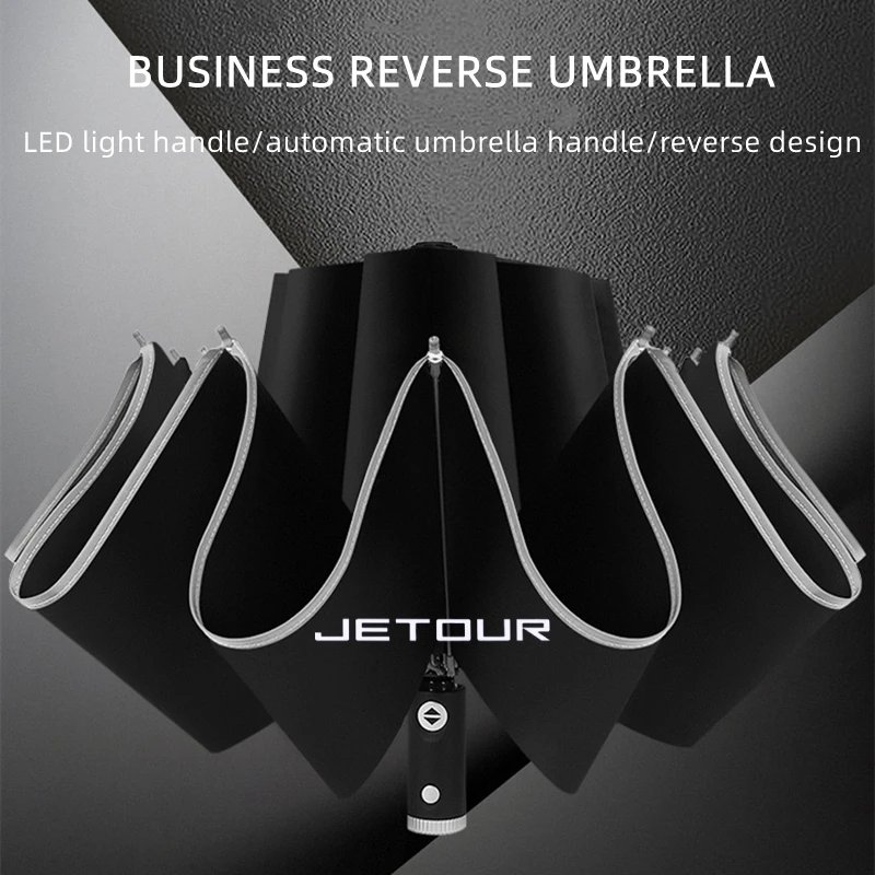 Reflective Stripe Automatic Umbrella with LED Light for Chery Jetour