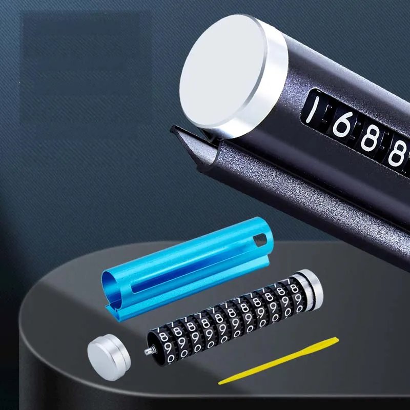 Universal Metal Parking Card with Rotating Phone Number Plate