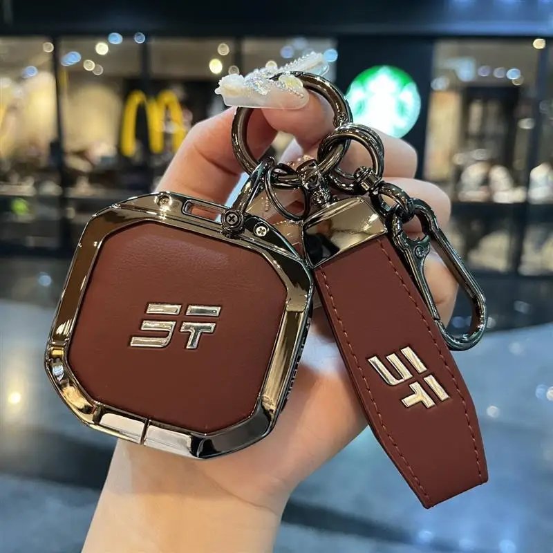 For Jetour Freedom Shanhai T1 2024 2025+ Car-Styling Zinc Alloy Car Key Case Remote Cover Shell Keychain Housing Holder Fob