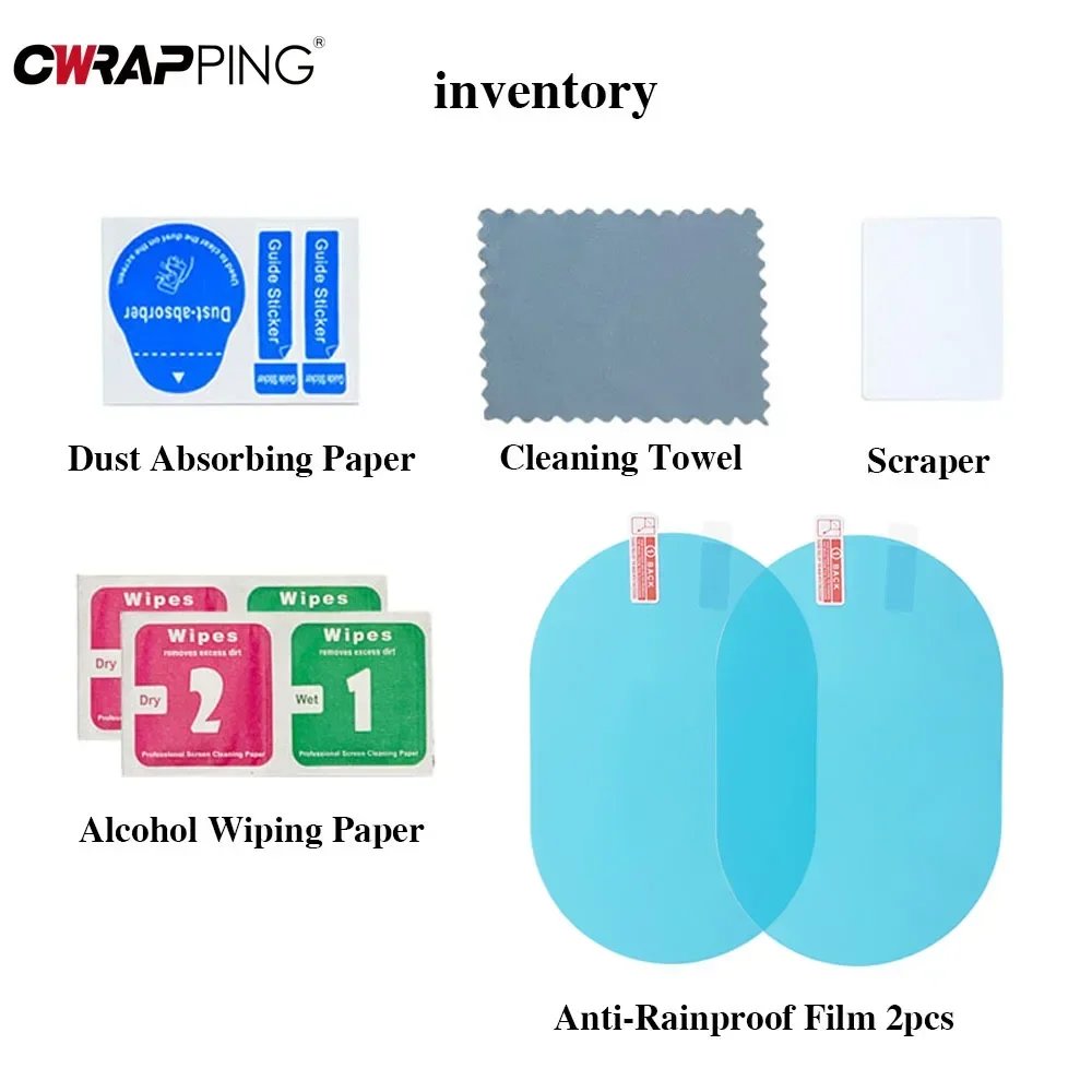 Waterproof Car Stickers - 4pcs Vinyl Rearview Mirror Film