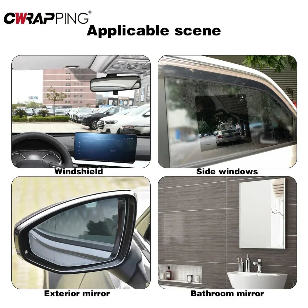 Waterproof Car Stickers - 4pcs Vinyl Rearview Mirror Film