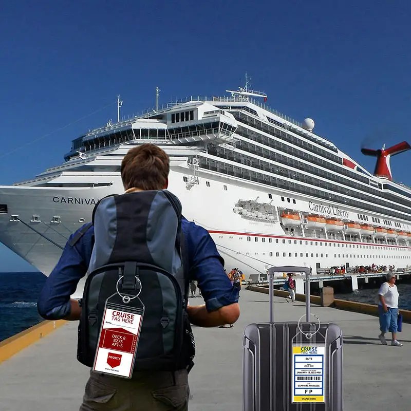 Waterproof Cruise Luggage Tags - 5 Pack with Metal Loops