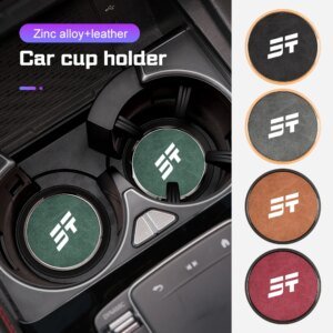Metal Car Leather Coaster for Chery Jetour T2 Traveler DASHING X-1 Plus t1 Auto Water Cup Pads Non-Slip Mat Interior Accessories