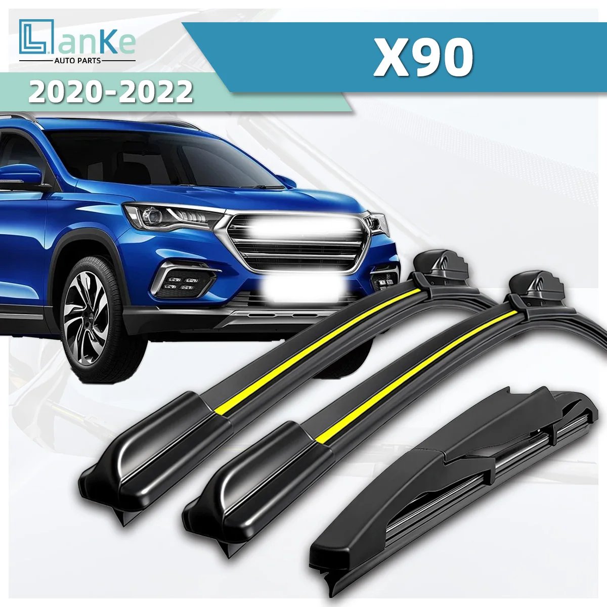 Lanke Wiper Fit For Jetour X90 (2020-2022) Natural Rubber Strip Boneless Silent Car Front Windshield Wiper Blade Auto Parts