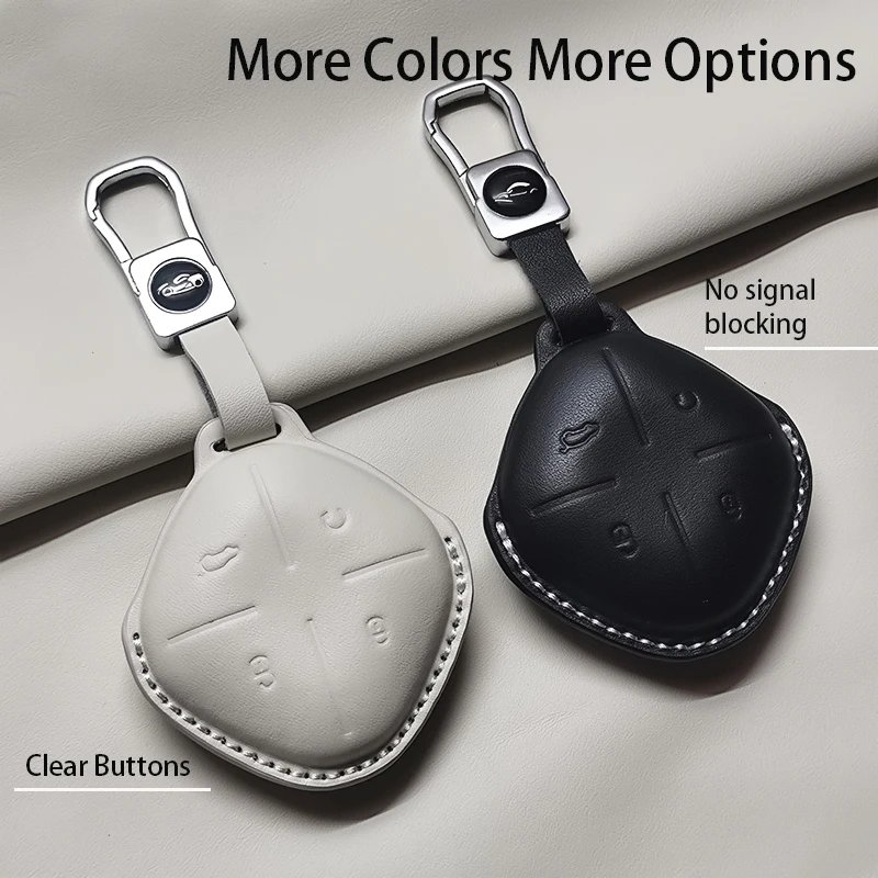 Luxury Genuine Leather Key Fob Cover for Jetour DASHING X-1 Plus