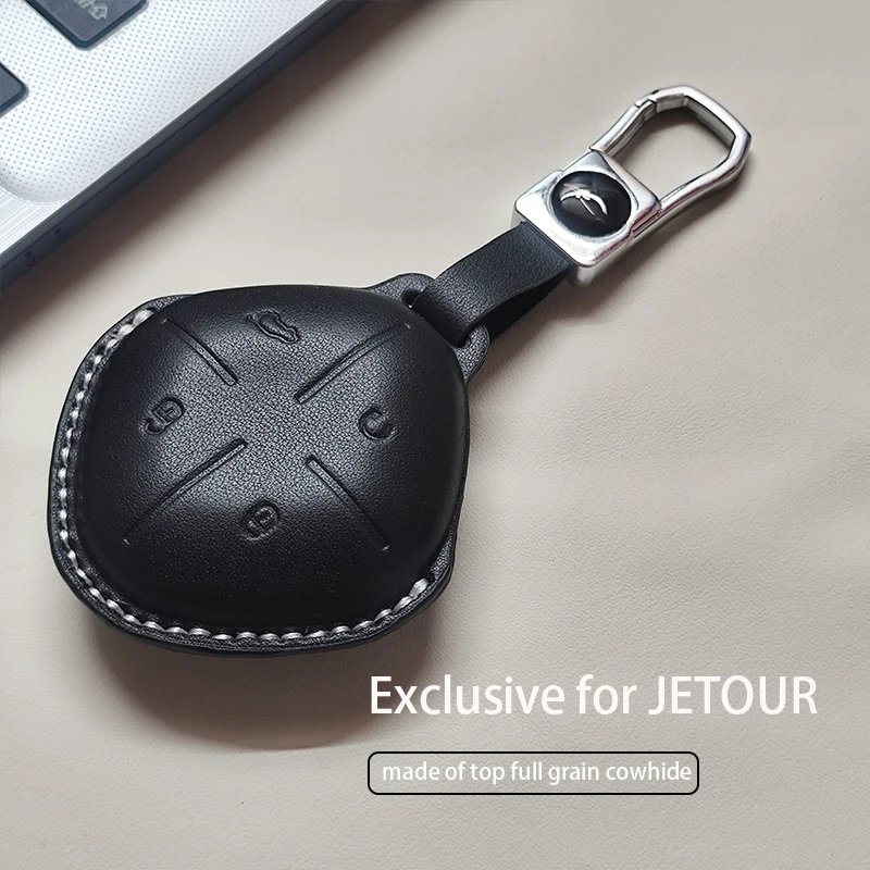 Luxury Genuine Leather Key Fob Cover for Jetour DASHING X-1 Plus