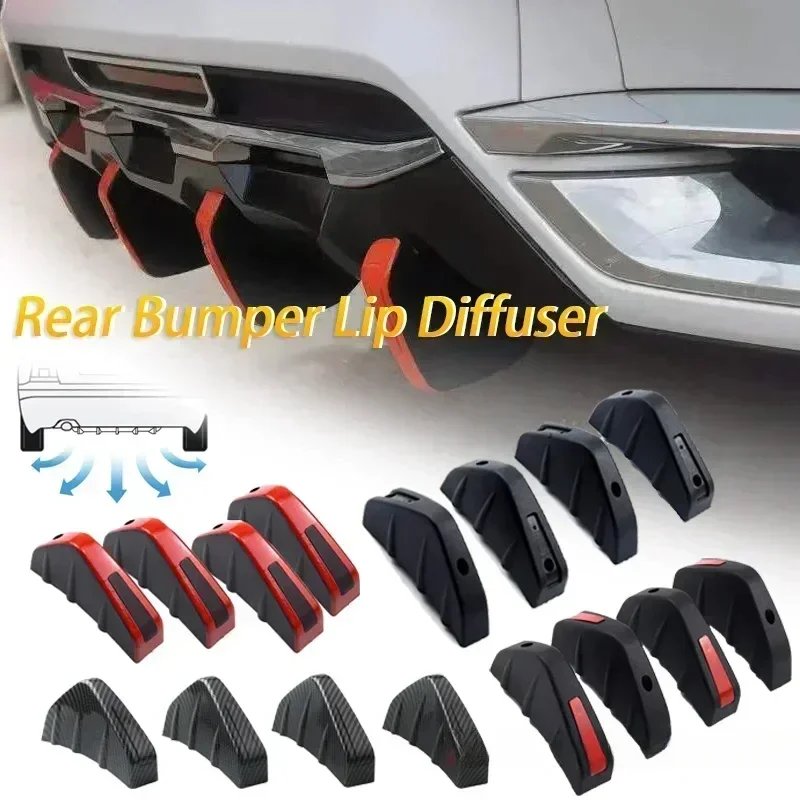 4-Piece Universal Rear Bumper Lip Splitter Spoiler Kit